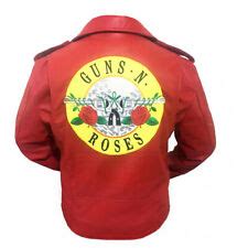 Buy New GUNS N ROSES RED LEATHER JACKET - AXL ROSE - PARADISE CITY ...