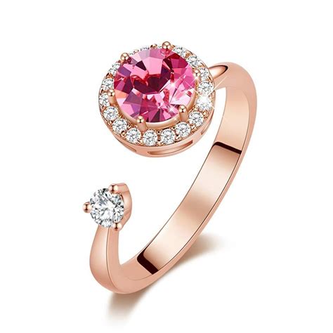 Yellow Chimes Rings for Women & Girls A5 High Grade Pink Crystal Ring ...