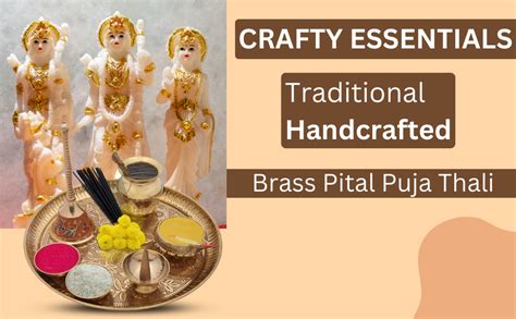 CRAFTY ESSENTIALS Brass Pooja Items Pooja Thali Set of 8 Pieces ...