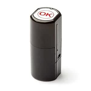 Round Self Inking Rubber Stamps, Copy, Entered, Late, Posted, OK Phrase ...