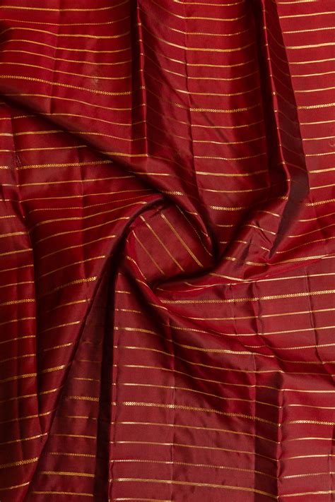 Maroon and bottle green vintage neli stripes pure Kanchipuram silk sar ...
