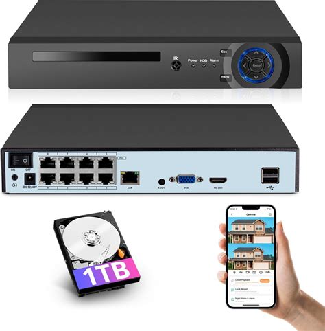 Amazon.com : Fuers 8 Port 4K Network Video Recorder With 1TB Hard Drive ...