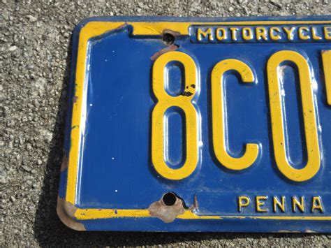 1971 Pennsylvania Motorcycle License Plate 8C055 Motor Cycle Penna PA ...
