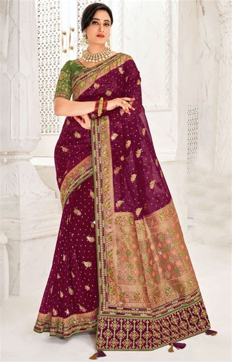 पार्टी वियरऑर्गेंजा साड़ी: मनमोहक और आकर्षक डिज़ाइन - DusBus