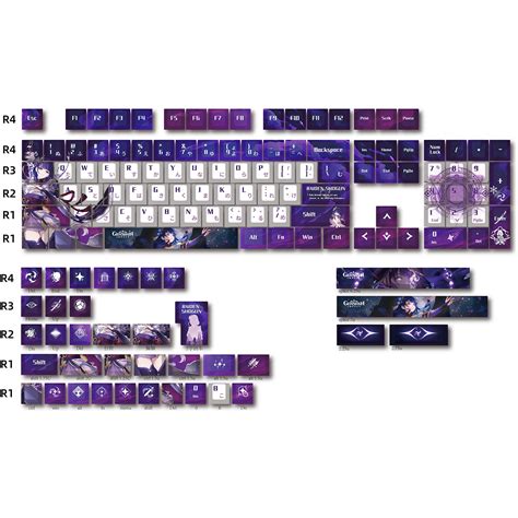 Genshin Impact Raiden Shogun Pbt Keycaps 140 Full Keys Set | Desertcart ...