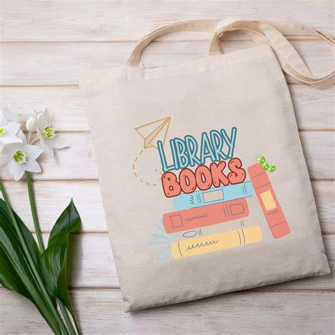 Canvas Tote Bag, Custom Book Bag, Library Book Bag, Personal Christmas ...