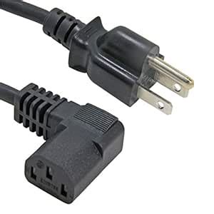 Buy Computer Power Cable, Ancable 10ft 3 Pin Right Angle Heavy Duty AC ...