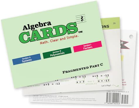 Amazon.com: AlgebraCards Algebra 1 Math Flash Cards Learning System ...