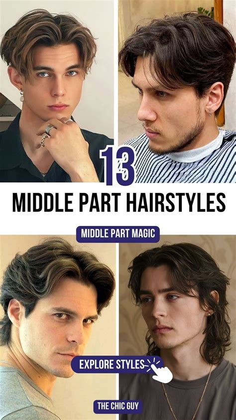 13 Middle Part Hairstyles for Men That Are Trending Now | Middle part ...