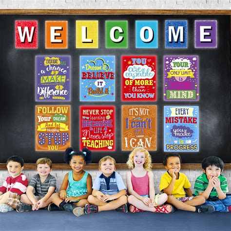 15 Pieces Inspirational Bulletin Board Decorations Motivational Poster ...