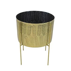 Homfye Alice Metal Gold Planter With Stand Indoor & Outdoor For Living ...