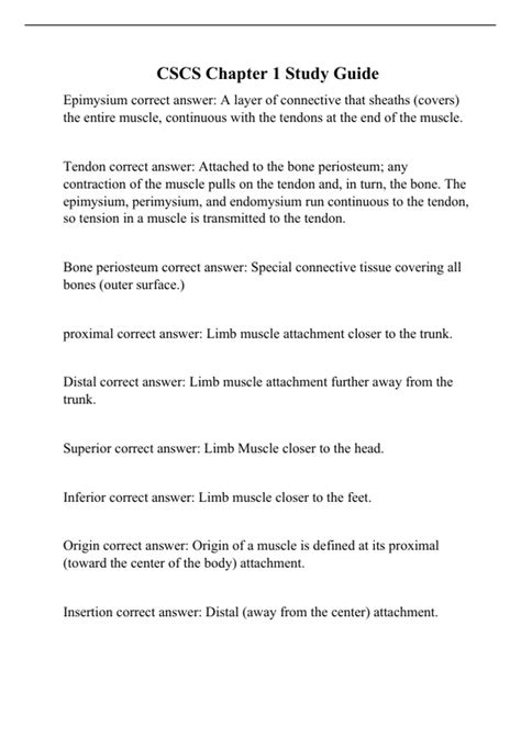 CSCS Chapter 1 Study Guide Questions With Complete Solutions - CSCS ...