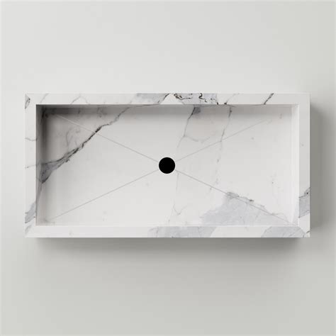 Rectangular Countertop Washbasin in Porcelain Stoneware
