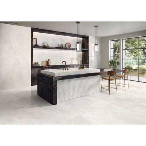 Marble Effect Italian Onyx Ivory Natural Porcelain Wall & Floor Tile