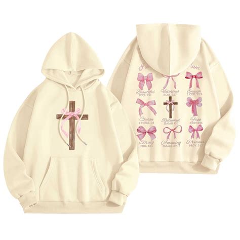 TrendOFT Cute Bow Graphic Hoodies for Women Oversized Pretty Sweatshirt ...