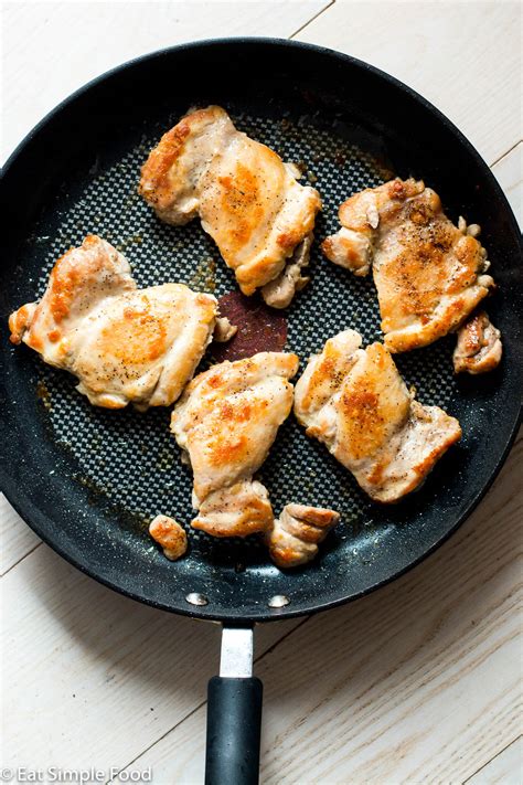 Easy Pan Fried Boneless Chicken Thighs Recipe and Video - Eat Simple Food