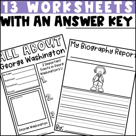George Washington Biography Activities for Kindergarten, 1st Grade, & 2nd Grade - Worksheets Library