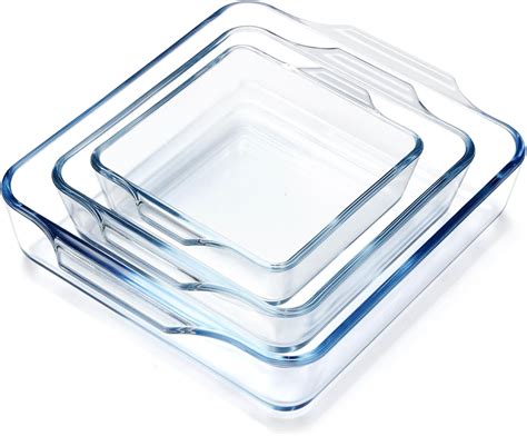 Amazon.com: NUTRIUPS Mini Square Glass Baking Dish Set 4.5in+6in+7.5in ...
