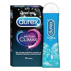 Durex Mutual Climax Condoms - 10s + Durex Play Lubricant Gel, Tingle ...