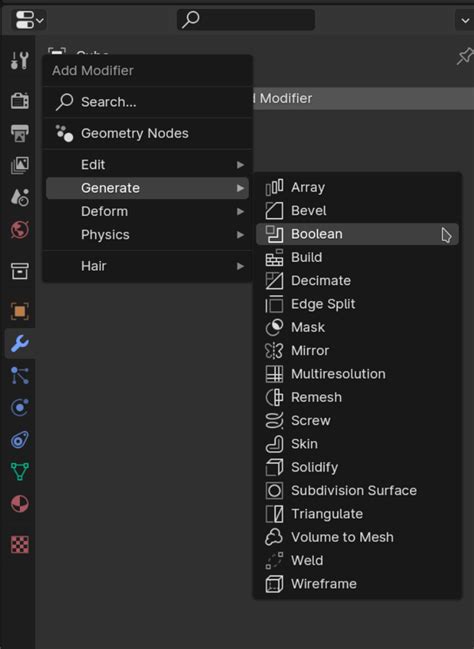 Image result for Boolean Shortcut Blender