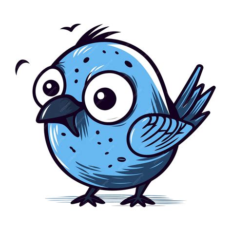 Premium Vector | Cute blue bird cartoon vector illustration isolated on ...