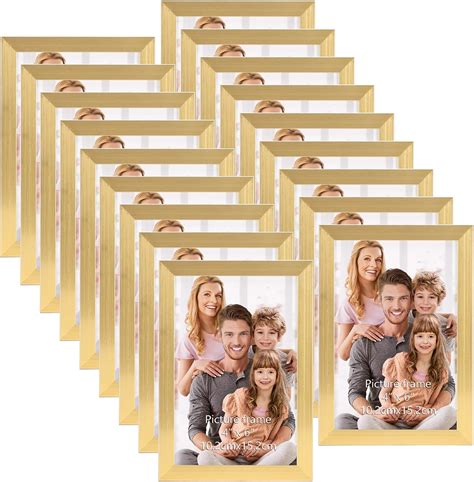WIFTREY 4x6 Picture Frame Gold, 4 x 6 Photo Frames Bulk for Wall ...