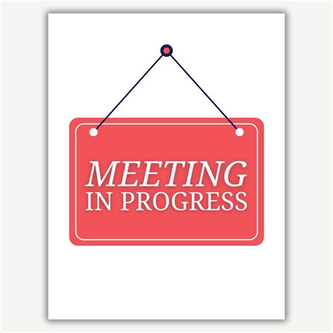 Meeting in Progress Printable Sign PDF, Meeting Sign for Door, Office ...