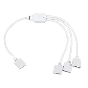 PRAV® 1X(LED RGBlack & White Color Strip 5Pin Female Connector 1 to 3 ...