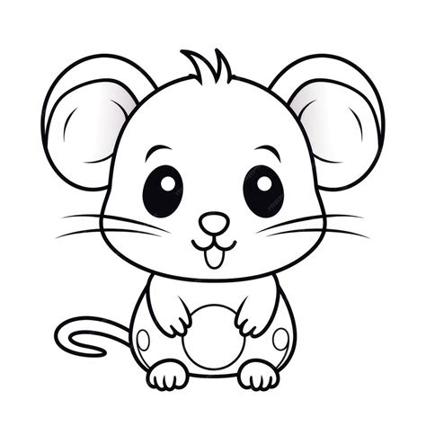 Premium Photo | Cute mice coloring page for kids vector illustration ...