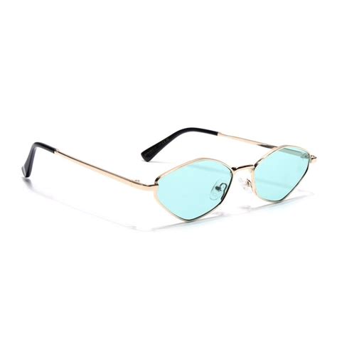 Buy Voyage Hexagon Sunglasses for Men & Women (Light Green Lens|Golden ...