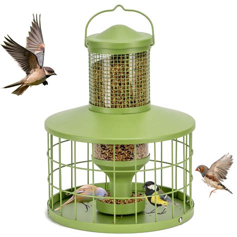 Caged Bird Feeders Squirrel-Proof, Metal, 2.8Lbs Capacity-Cage Tube ...