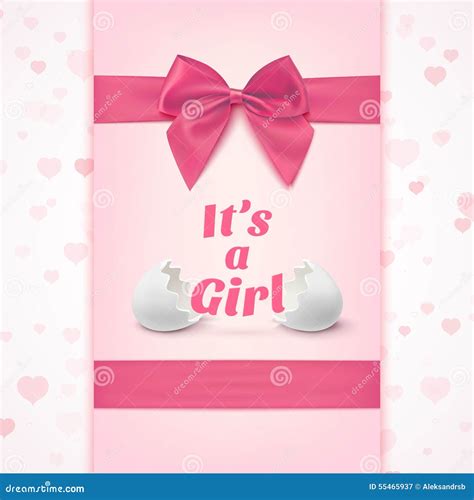 Its a Girl. Template for Baby Shower Celebration Stock Vector ...