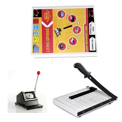 Buy True-Ally Combo of PVC ID Card Dragon Sheet, A4 Sheet Cutter and ...