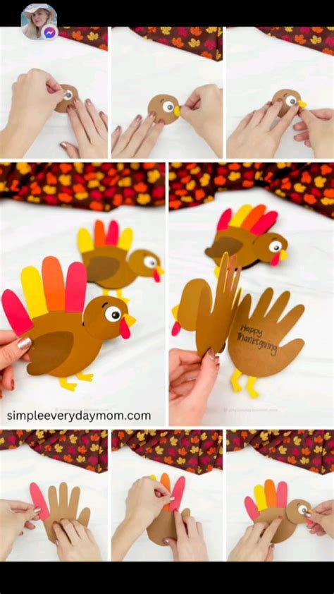 Cute turkey handprint craft for kids free template – Artofit