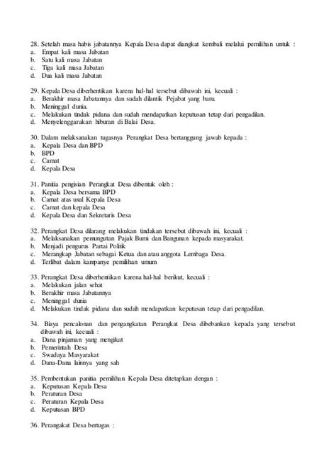 Contoh Soal Ujian Perangkat Desa Terlengkap dan Pembahasannya