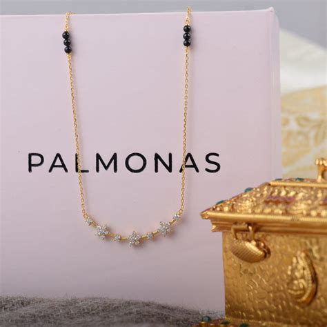 Buy Ahana Diamond Mangalsutra | 18K Gold Tone Plated – PALMONAS