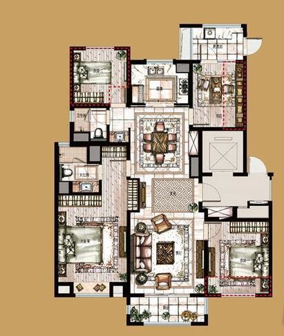 175平米4室最佳户型图,175平米户型图大全,175平米房子装修预算_大山谷图库