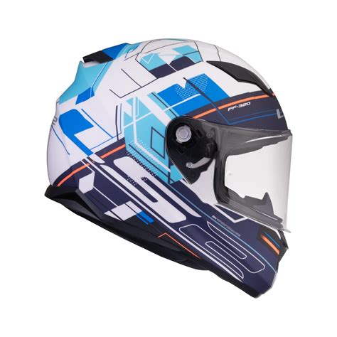 LS2 FF320 STREAM EVO SCAPE HELMET GLOSS WHITE BLUE WITH PINLOCK ...