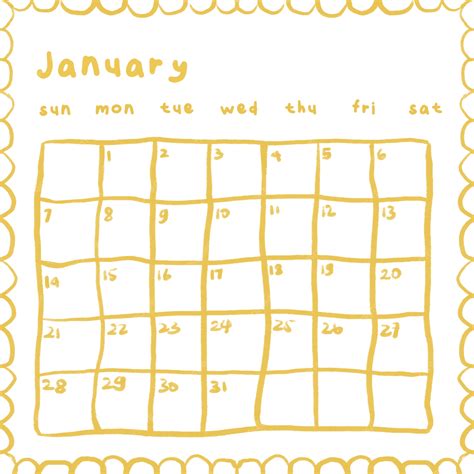 2024 Monthly Calendar Sticker January, Calendar Clipart, January ...