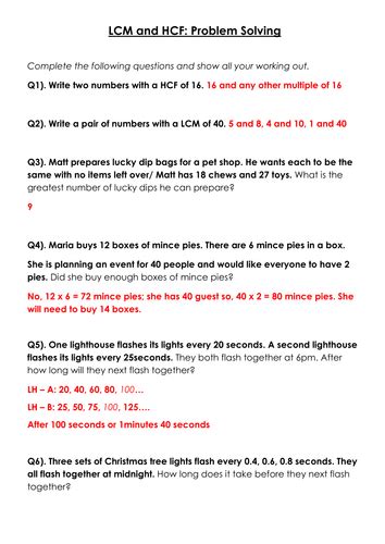 Image result for LCM Worded Problems