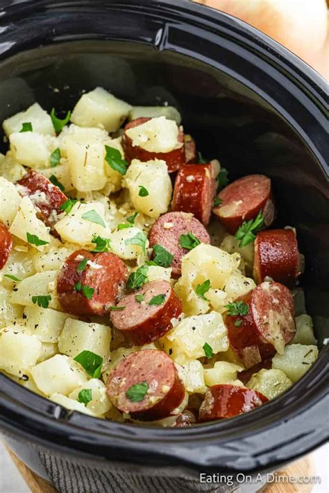 Crock Pot Kielbasa and Potatoes - Eating on a Dime
