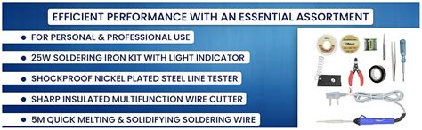 Hillgrove 10in1 Basic 25W Soldering Iron Kit with 5 Meter Solder Wire ...