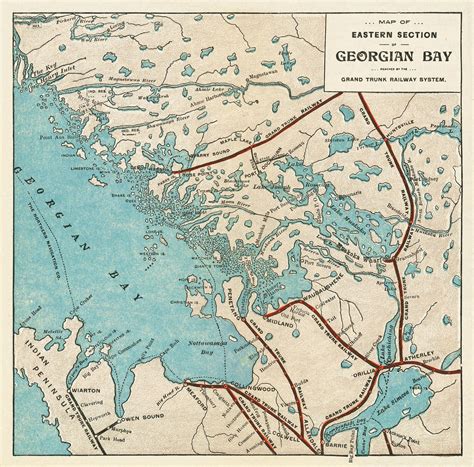 Eastern Section of Georgian Bay - Grand Trunk Railway Map from 1903 ...