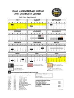 Chico Unified School District 2021 - 2022 Student Calendar / chico ...