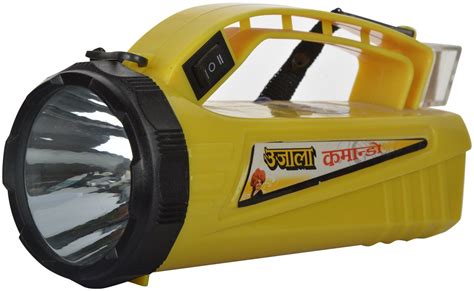 Ujala Plastic Solar LED Torch, 18.5 cm x 7 cm x 9.3 cm, Yellow : Amazon ...