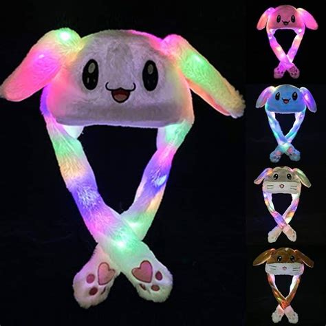 Cute Flashing Move-able Ears Hat | Warm party, Rabbit ears, Ear hats
