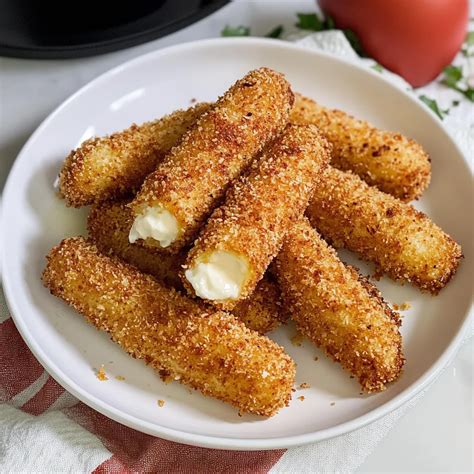 Homemade Crispy Air Fryer Mozzarella Sticks Recipe - Tasty Gusto
