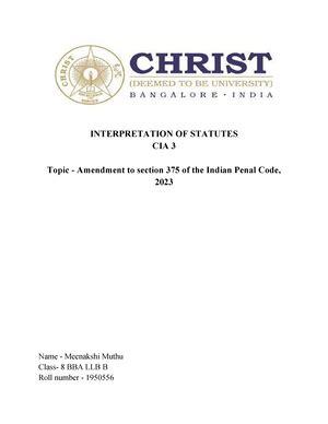 IOS midsems - Pre mid-sems IOS summary - Types of Statutes: Codifying ...