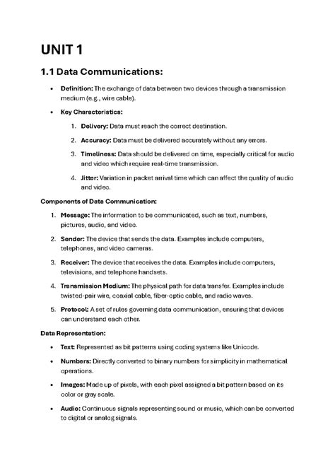 UNIT 1 CN - it is the practical file - UNIT 1 1 Data Communications ...