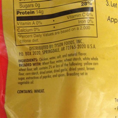 Dino Nuggets Nutrition Facts